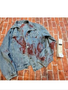 sidney prescott scream Inspired Costume Halloween Denim Jacket Women Large Phone
